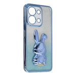 Phone Case For Xiaomi Redmi 15C 4G (EU) (173mm) / 15C 5G (EU) (173mm) / Poco C85 4G (173mm) , Electroplating Glitter Rabbit PC + TPU Cover with Kickstand