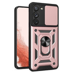 Anti-scratch Phone Case For Samsung Galaxy S23+, Ring Kickstand PC + TPU Back Cover with Slide Camera Protector