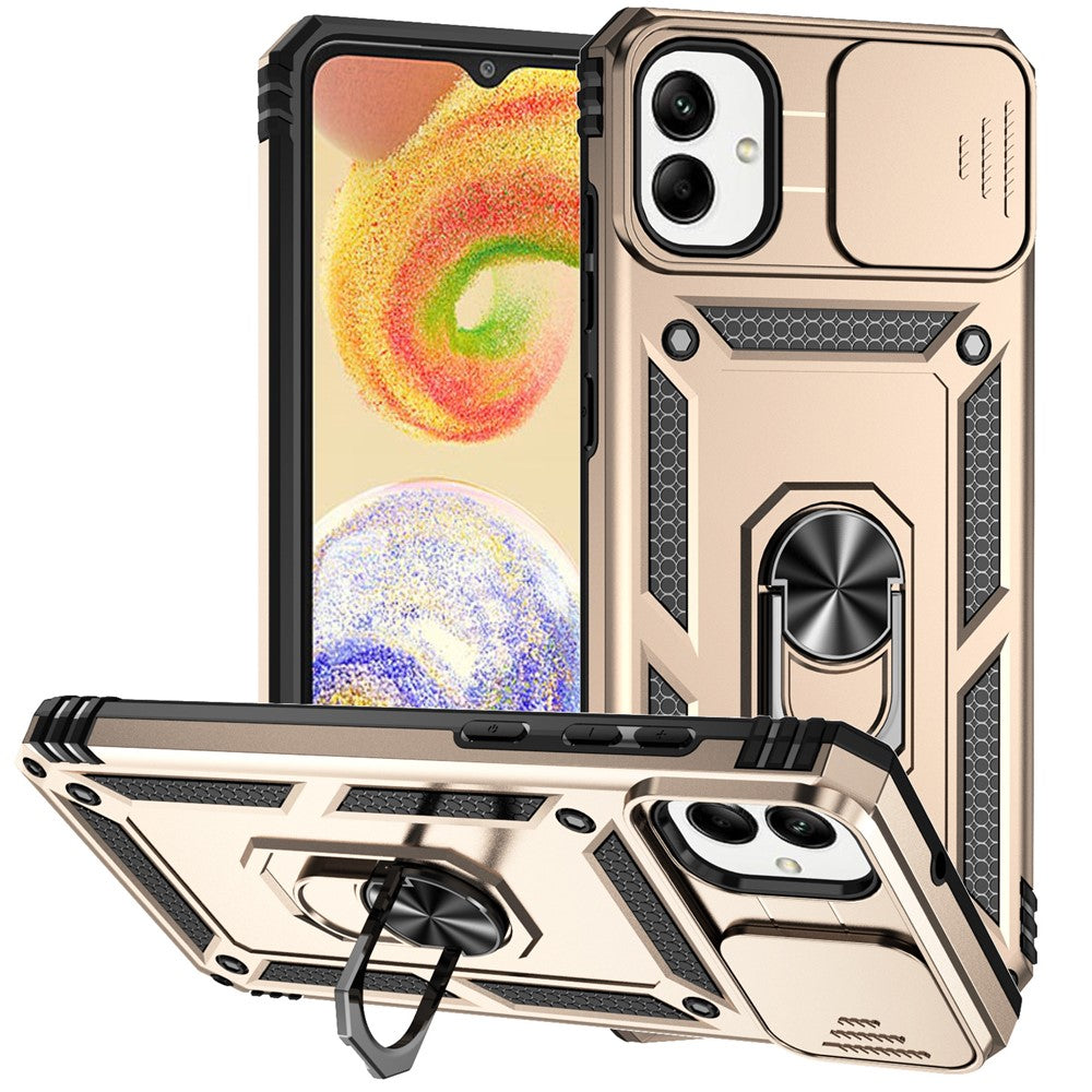 Til Samsung Galaxy A08 5G / A08 4G / A07 4G / A06 4G cover i PC + TPU med linsebeskyttelse og støttefod