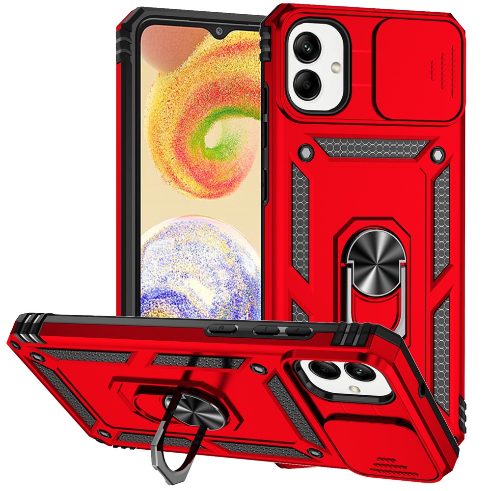 Til Samsung Galaxy A08 5G / A08 4G / A07 4G / A06 4G cover i PC + TPU med linsebeskyttelse og støttefod