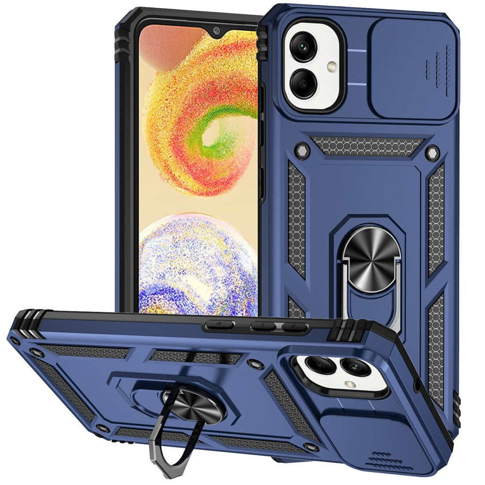 Til Samsung Galaxy A08 5G / A08 4G / A07 4G / A06 4G cover i PC + TPU med linsebeskyttelse og støttefod