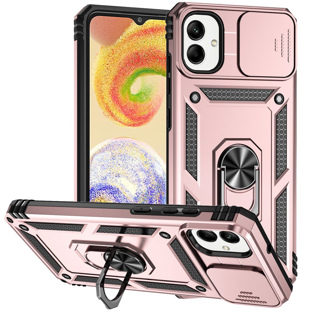 Til Samsung Galaxy A08 5G / A08 4G / A07 4G / A06 4G cover i PC + TPU med linsebeskyttelse og støttefod