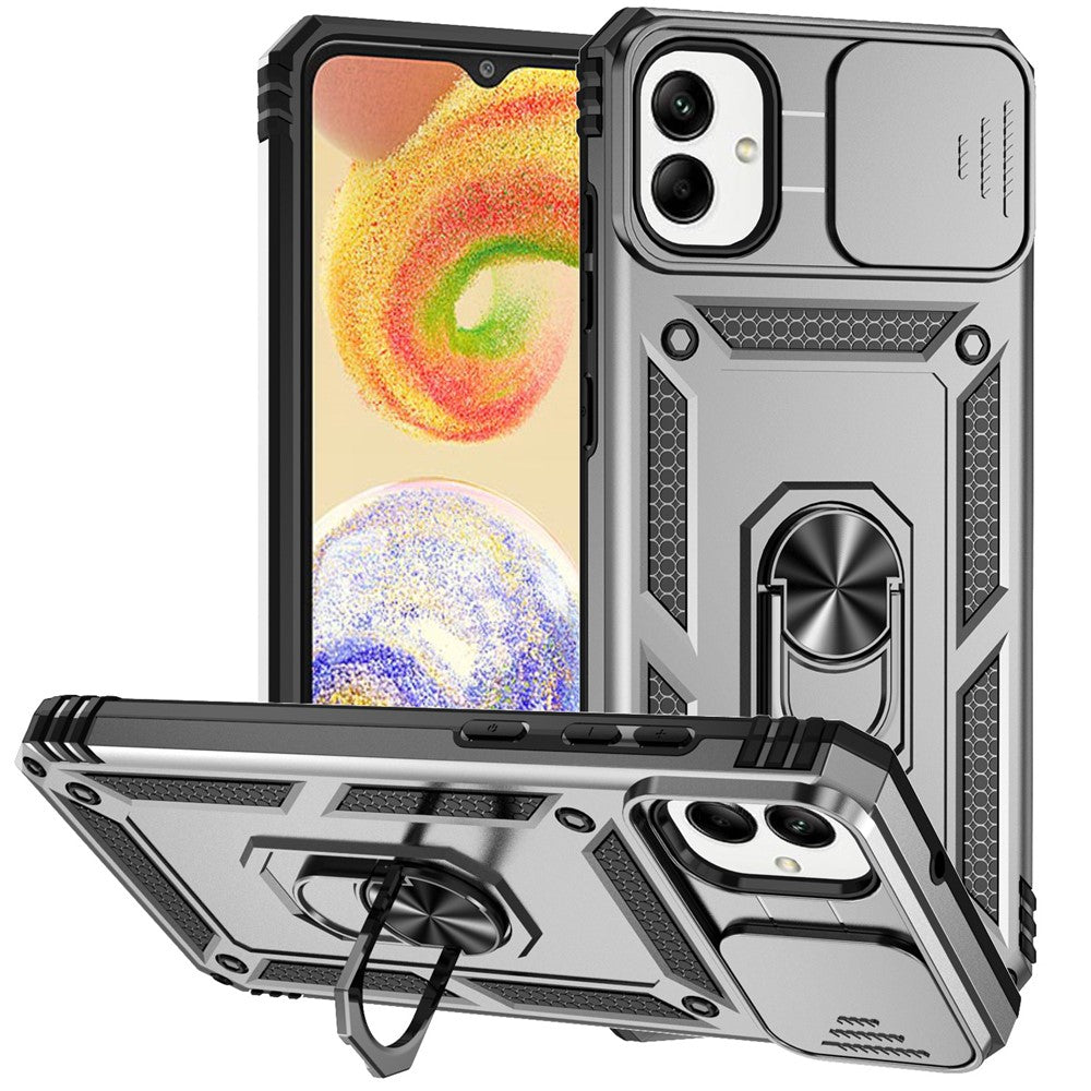 Til Samsung Galaxy A08 5G / A08 4G / A07 4G / A06 4G cover i PC + TPU med linsebeskyttelse og støttefod