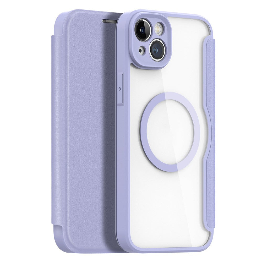 For iPhone 14 Plus Leather Case DUX DUCIS Skin X Pro Series Flip Cover Compatible with MagSafe