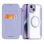 For iPhone 14 Plus Leather Case DUX DUCIS Skin X Pro Series Flip Cover Compatible with MagSafe