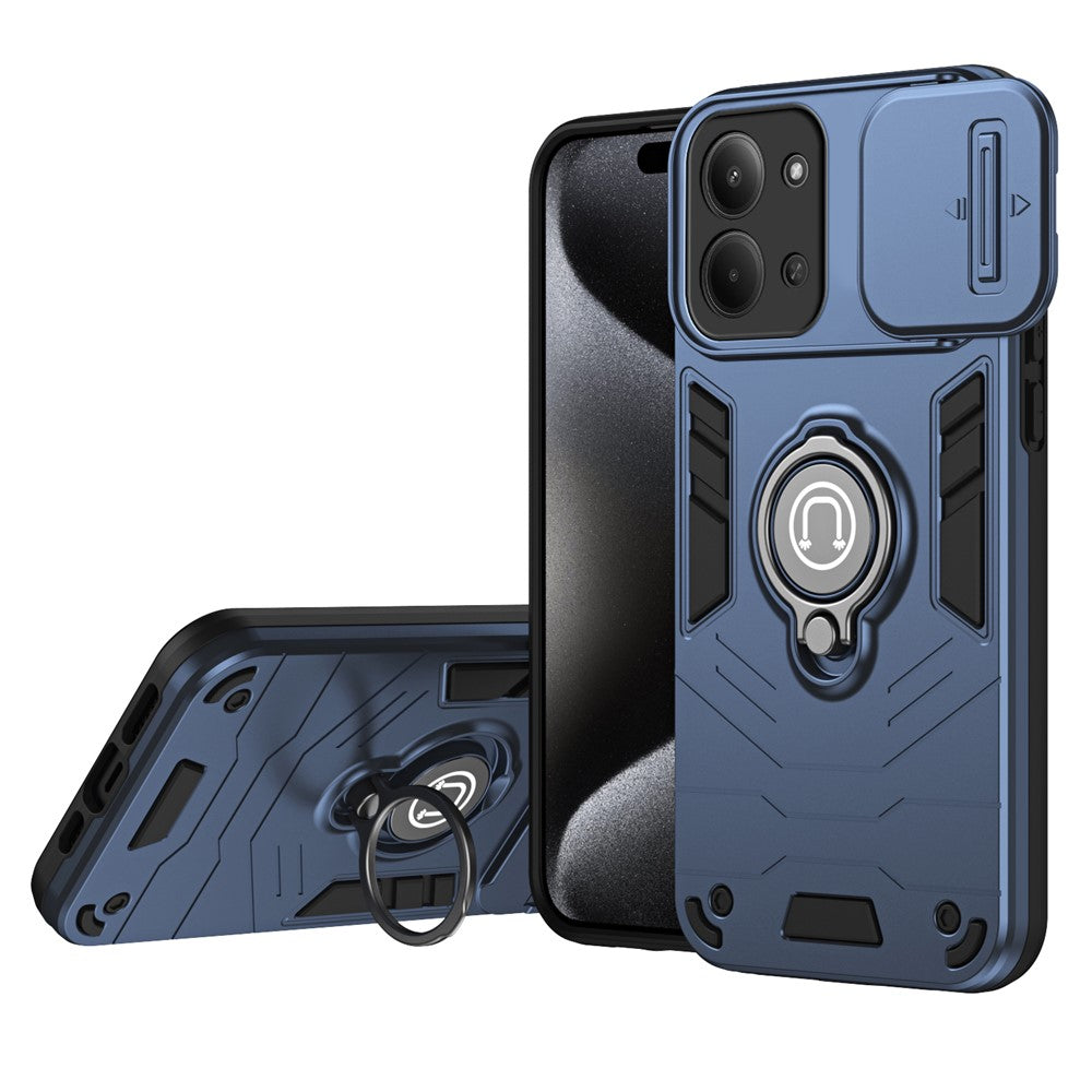 For Xiaomi Redmi 15C 4G (Global) (171mm) / Poco C85 4G (171mm) Case Slide Camshield Kickstand PC + TPU Phone Cover