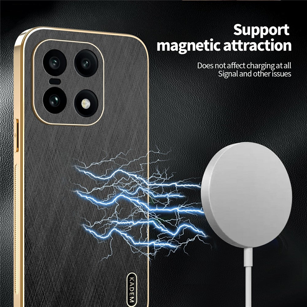 KADEM For OnePlus 15 5G Case Electroplating Silk Texture PU + TPU Phone Back Cover