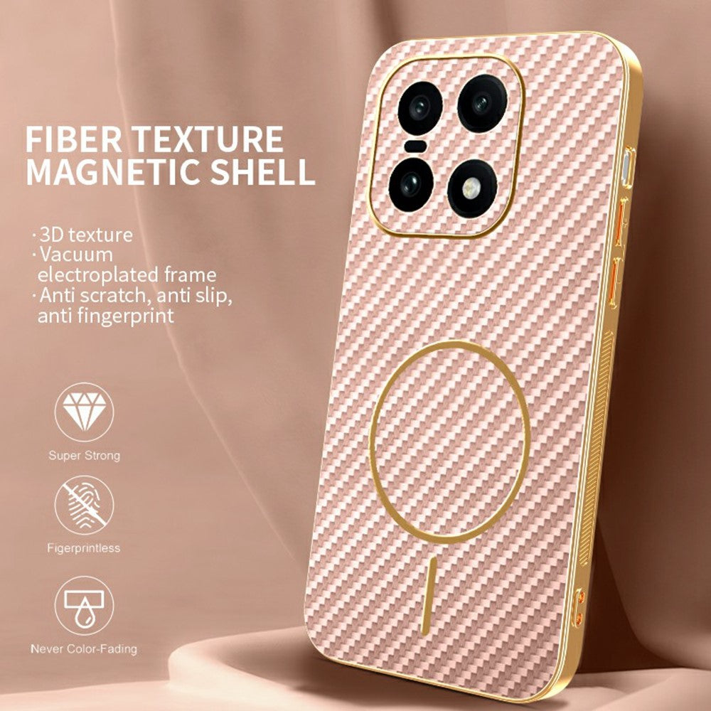 For OnePlus 15 5G Phone Case Carbon Fiber Textured Electroplated TPU Back Cover