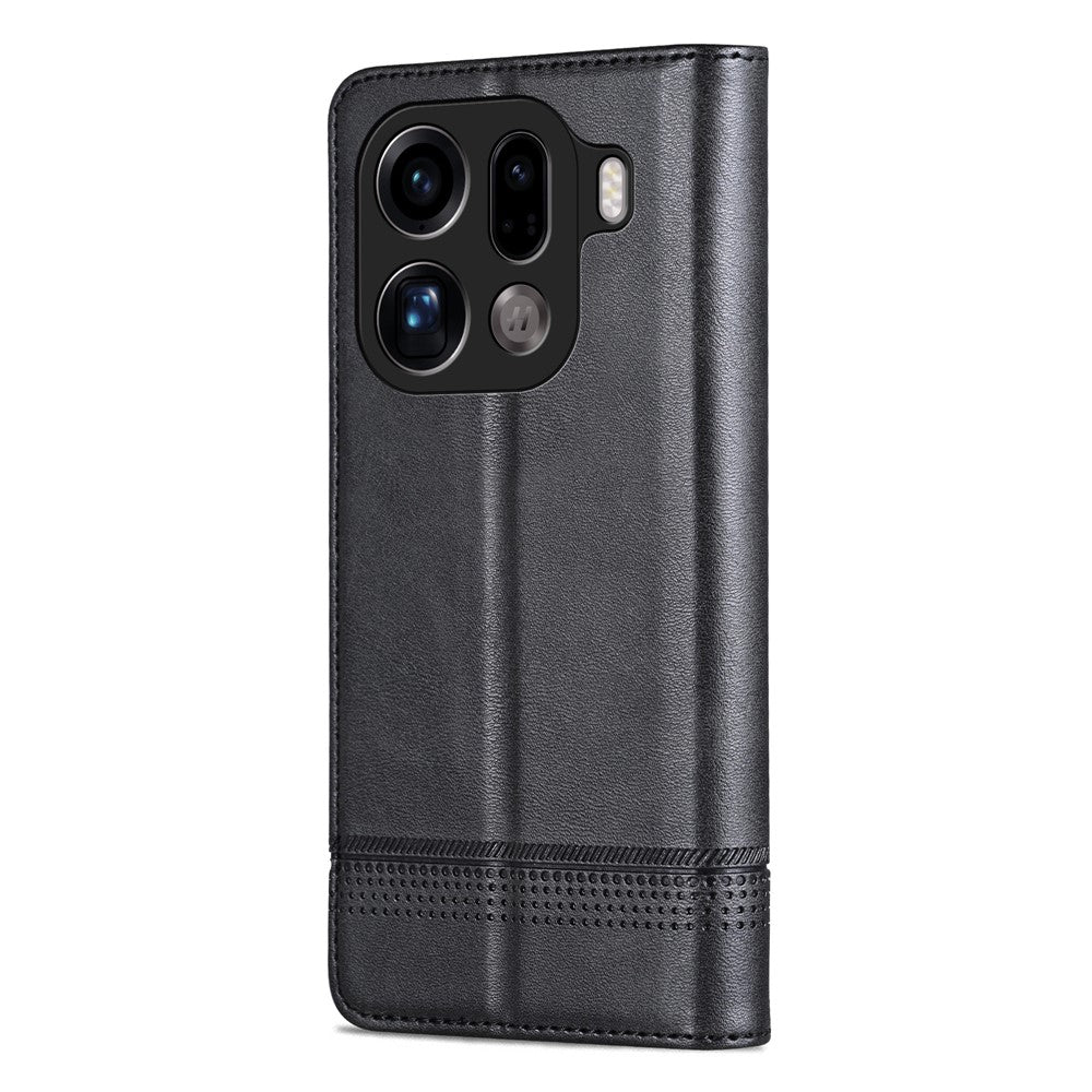 AZNS For Oppo Find X9 Pro 5G Case Cowhide Texture PU Leather Wallet Phone Cover