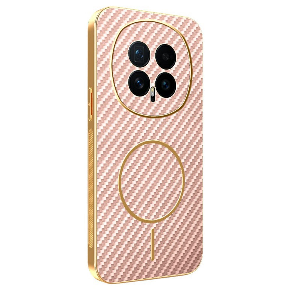 For Honor Magic8 5G Phone Case Carbon Fiber Textured Electroplated TPU Back Cover