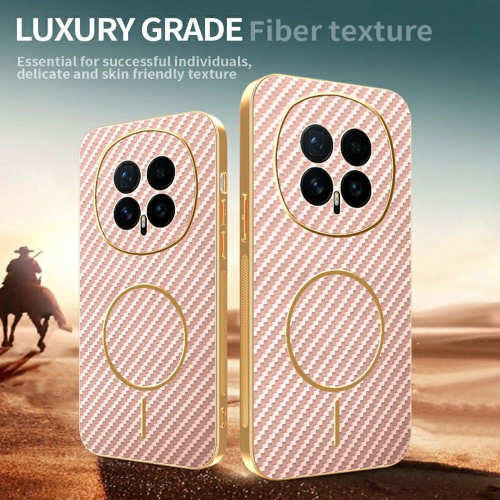 For Honor Magic8 5G Phone Case Carbon Fiber Textured Electroplated TPU Back Cover