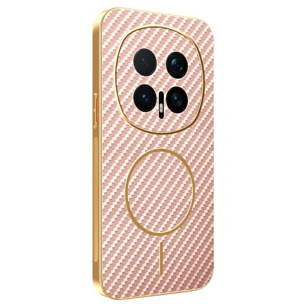 For Honor Magic8 Pro 5G Phone Case Carbon Fiber Textured Electroplated TPU Back Cover