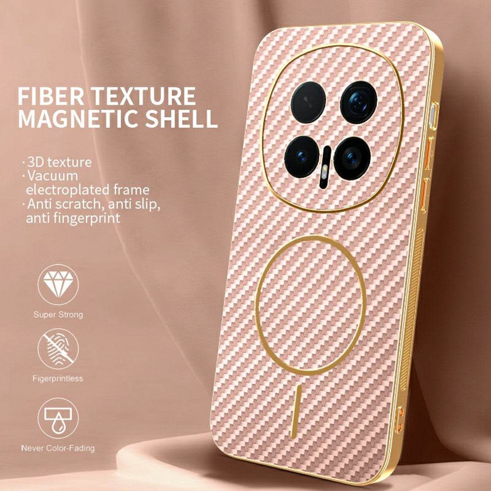 For Honor Magic8 Pro 5G Phone Case Carbon Fiber Textured Electroplated TPU Back Cover