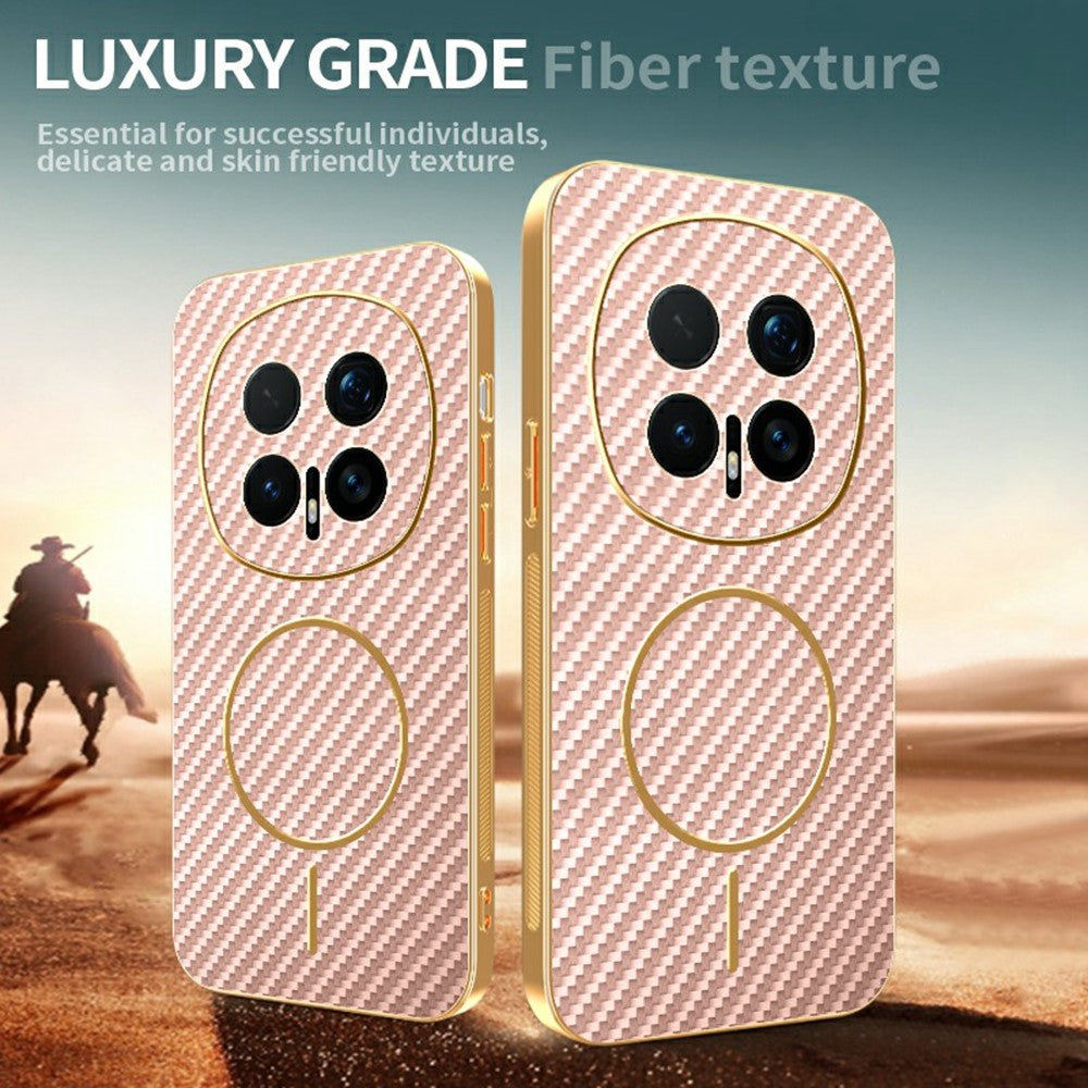 For Honor Magic8 Pro 5G Phone Case Carbon Fiber Textured Electroplated TPU Back Cover