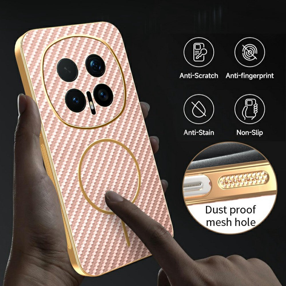 For Honor Magic8 Pro 5G Phone Case Carbon Fiber Textured Electroplated TPU Back Cover