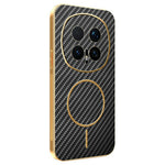 For Honor Magic8 Pro 5G Phone Case Carbon Fiber Textured Electroplated TPU Back Cover