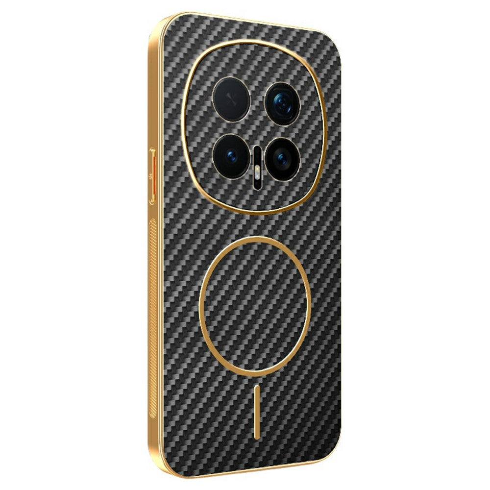 For Honor Magic8 Pro 5G Phone Case Carbon Fiber Textured Electroplated TPU Back Cover