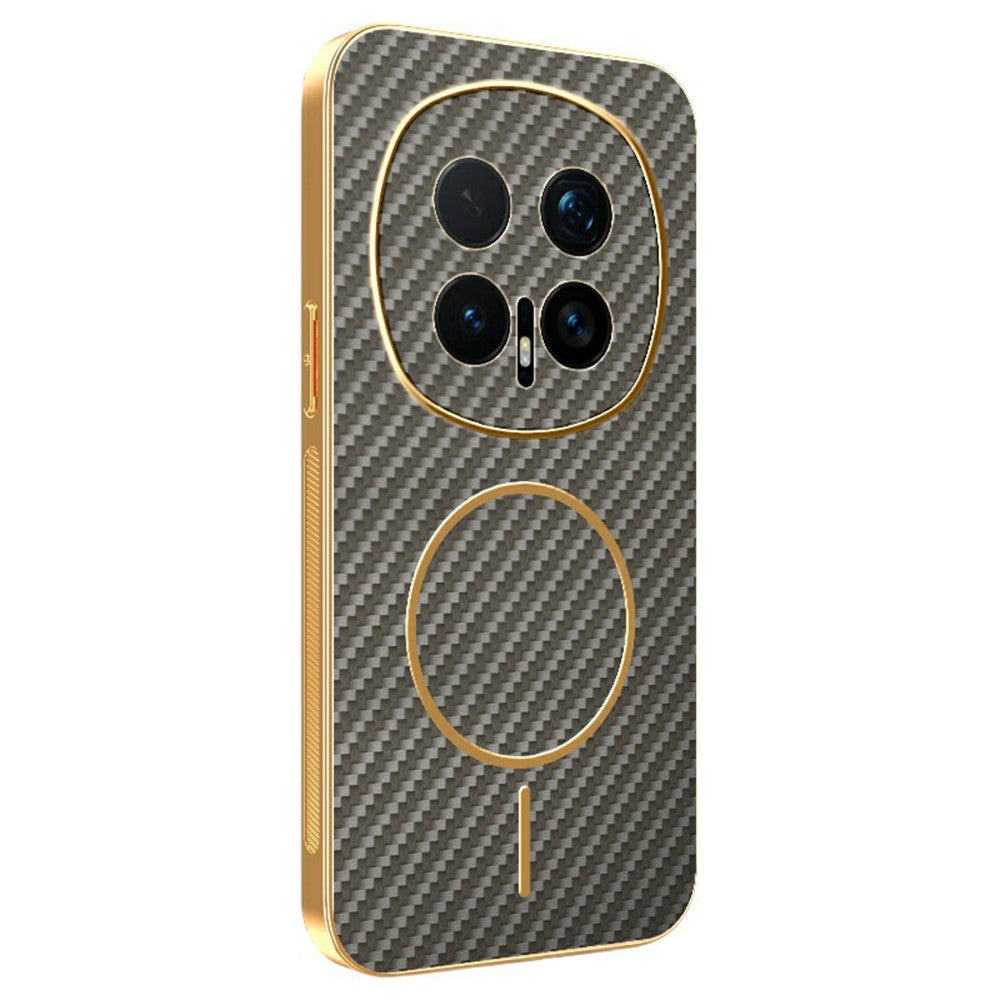 For Honor Magic8 Pro 5G Phone Case Carbon Fiber Textured Electroplated TPU Back Cover