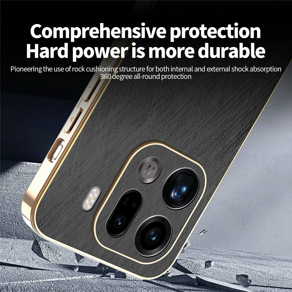 KADEM For Oppo Find X9 Pro 5G Case Electroplating Silk Texture PU + TPU Phone Back Cover