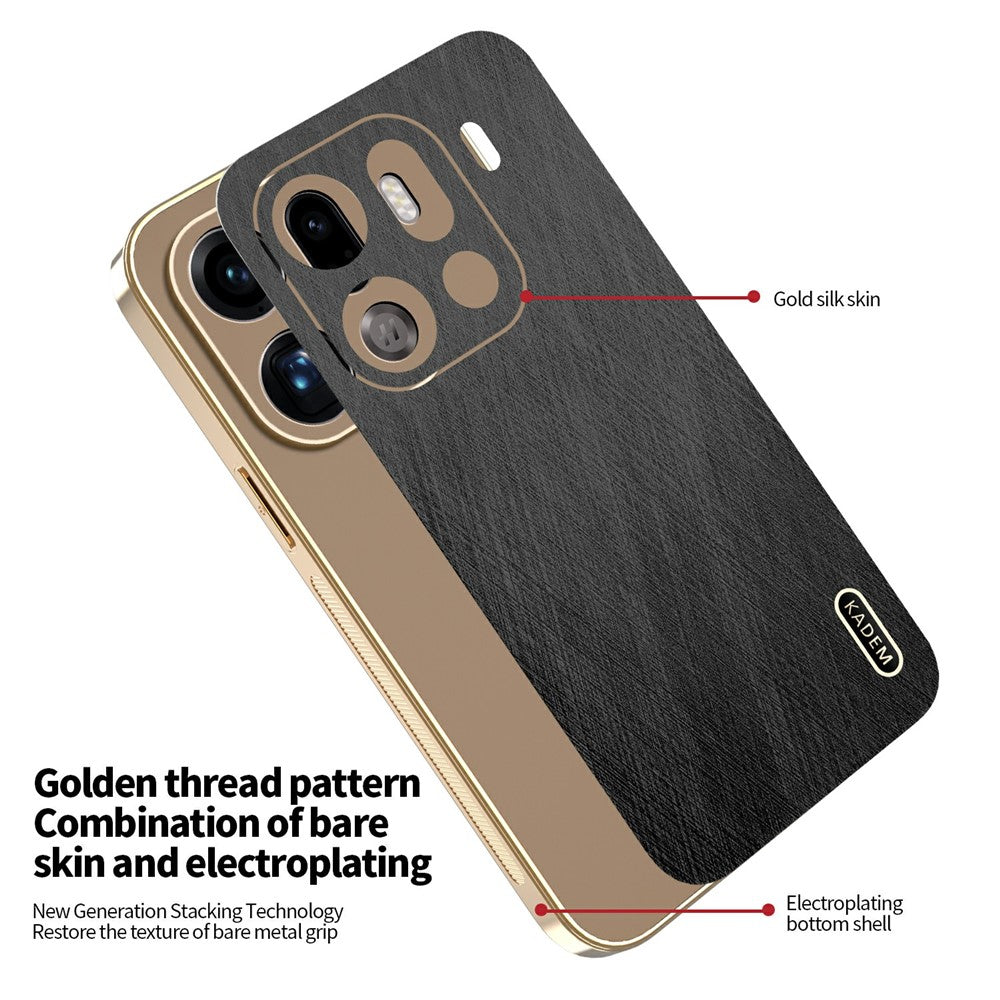 KADEM For Oppo Find X9 Pro 5G Case Electroplating Silk Texture PU + TPU Phone Back Cover