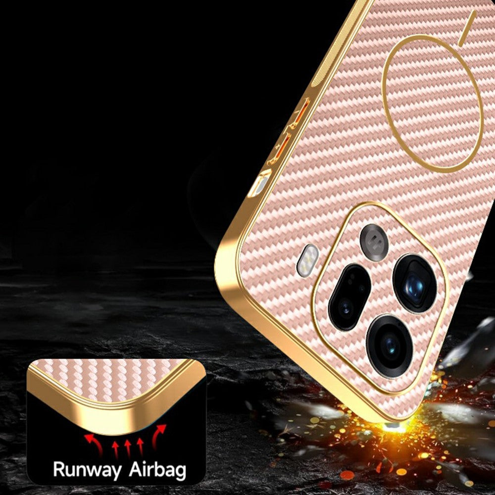 For Oppo Find X9 Pro 5G Phone Case Carbon Fiber Textured Electroplated TPU Back Cover