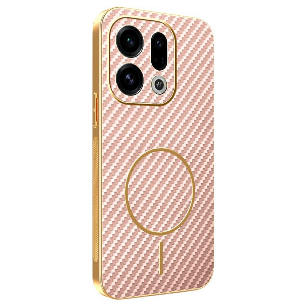 For Oppo Find X9 5G Phone Case Carbon Fiber Textured Electroplated TPU Back Cover