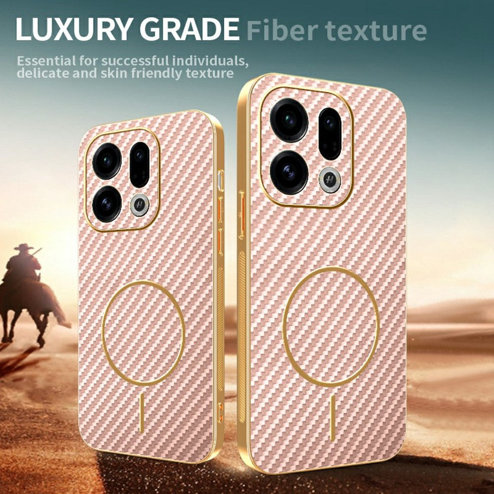 For Oppo Find X9 5G Phone Case Carbon Fiber Textured Electroplated TPU Back Cover