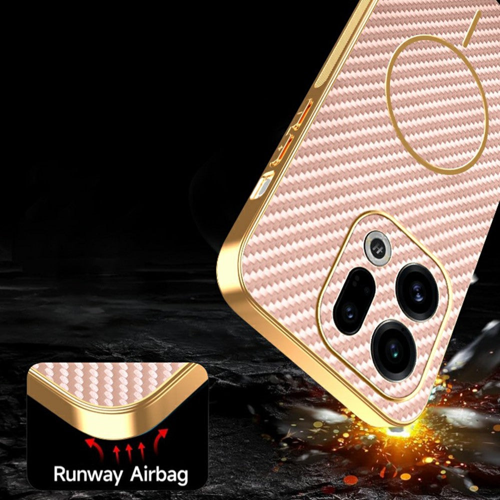 For Oppo Find X9 5G Phone Case Carbon Fiber Textured Electroplated TPU Back Cover