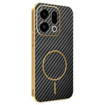For Oppo Find X9 5G Phone Case Carbon Fiber Textured Electroplated TPU Back Cover