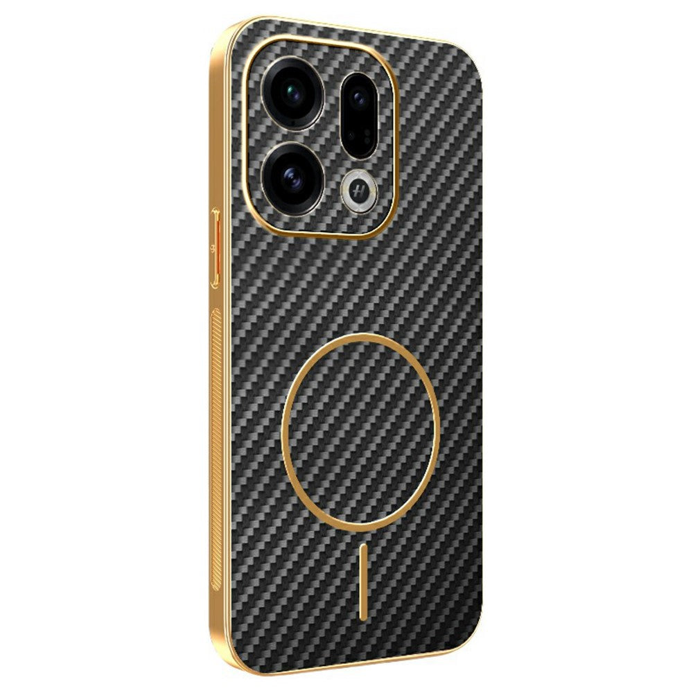 For Oppo Find X9 5G Phone Case Carbon Fiber Textured Electroplated TPU Back Cover