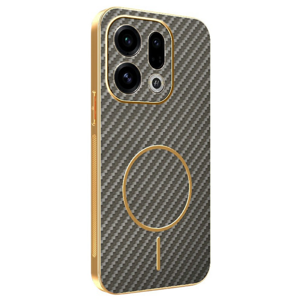For Oppo Find X9 5G Phone Case Carbon Fiber Textured Electroplated TPU Back Cover