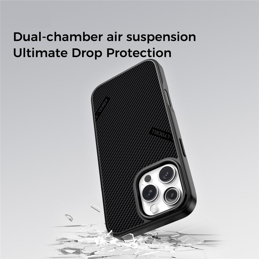 ABEEL CF-Lyocell Series For iPhone 16 Case Compatible with MagSafe Microfiber + PC + E-TPU Phone Cover