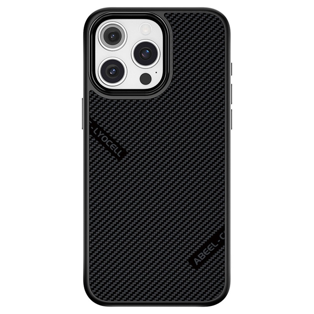 ABEEL CF-Lyocell-serien för iPhone 15 Pro Max-skal kompatibelt med MagSafe-mikrofiber + PC + E-TPU-mobilskal