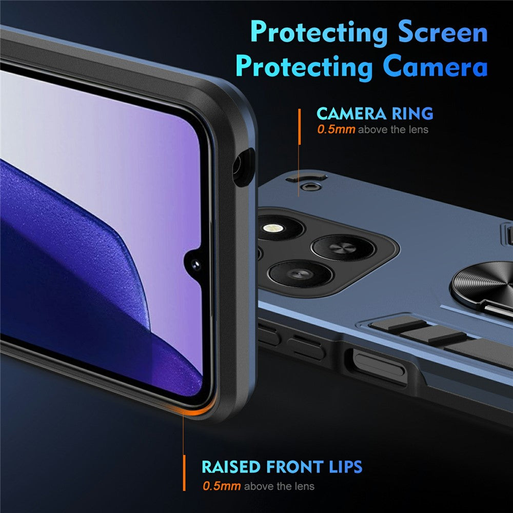 For Honor 400 Smart 5G / X7d 4G cover PC + TPU Drop Defend telefoncover med ringstativ