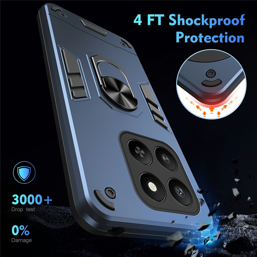 For Honor 400 Smart 5G / X7d 4G cover PC + TPU Drop Defend telefoncover med ringstativ
