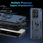 For Honor 400 Smart 5G / X7d 4G cover PC + TPU Drop Defend telefoncover med ringstativ