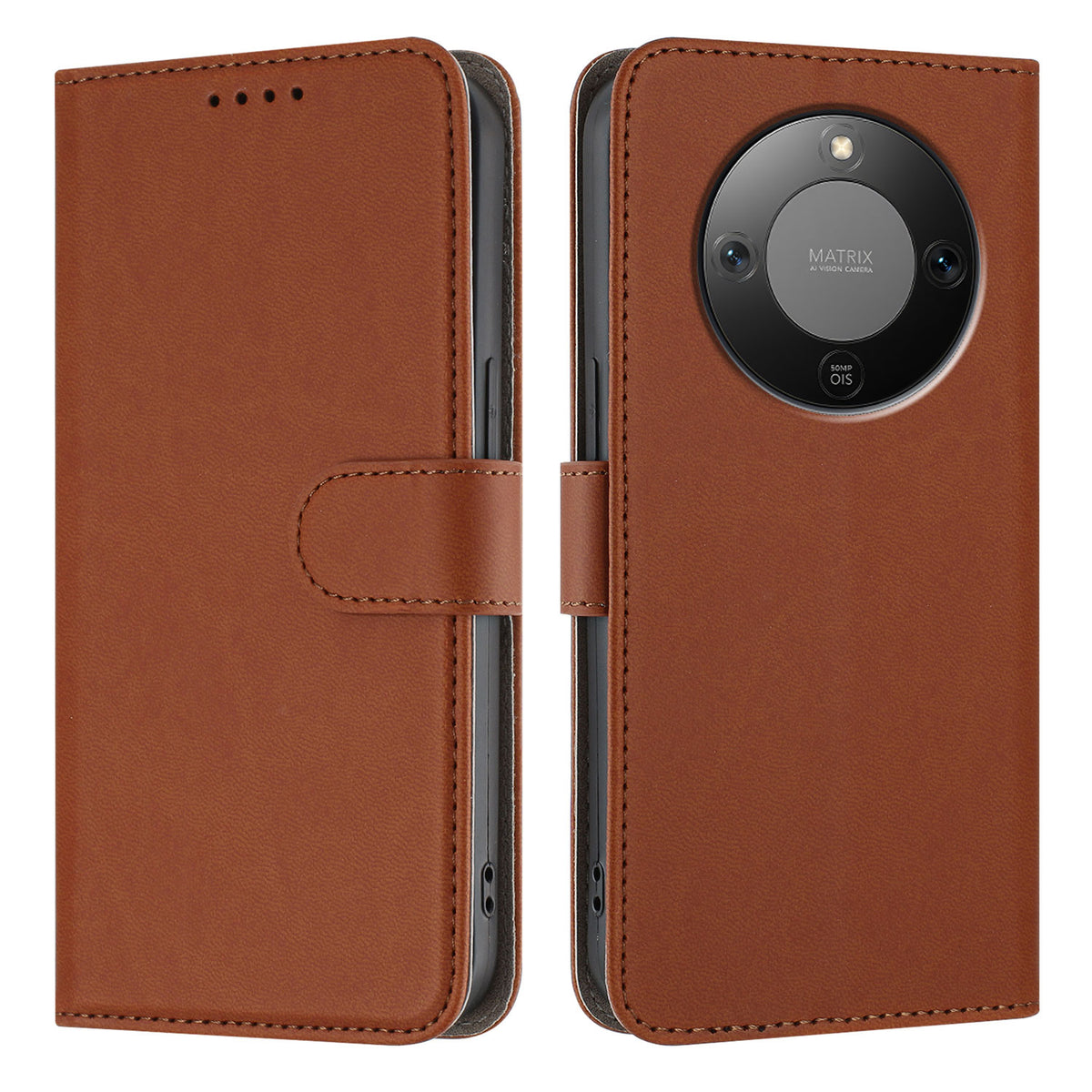 For Honor Magic8 Lite 5G / X9d 5G / X70 5G Leather Case Solid Color Phone Cover with Wallet