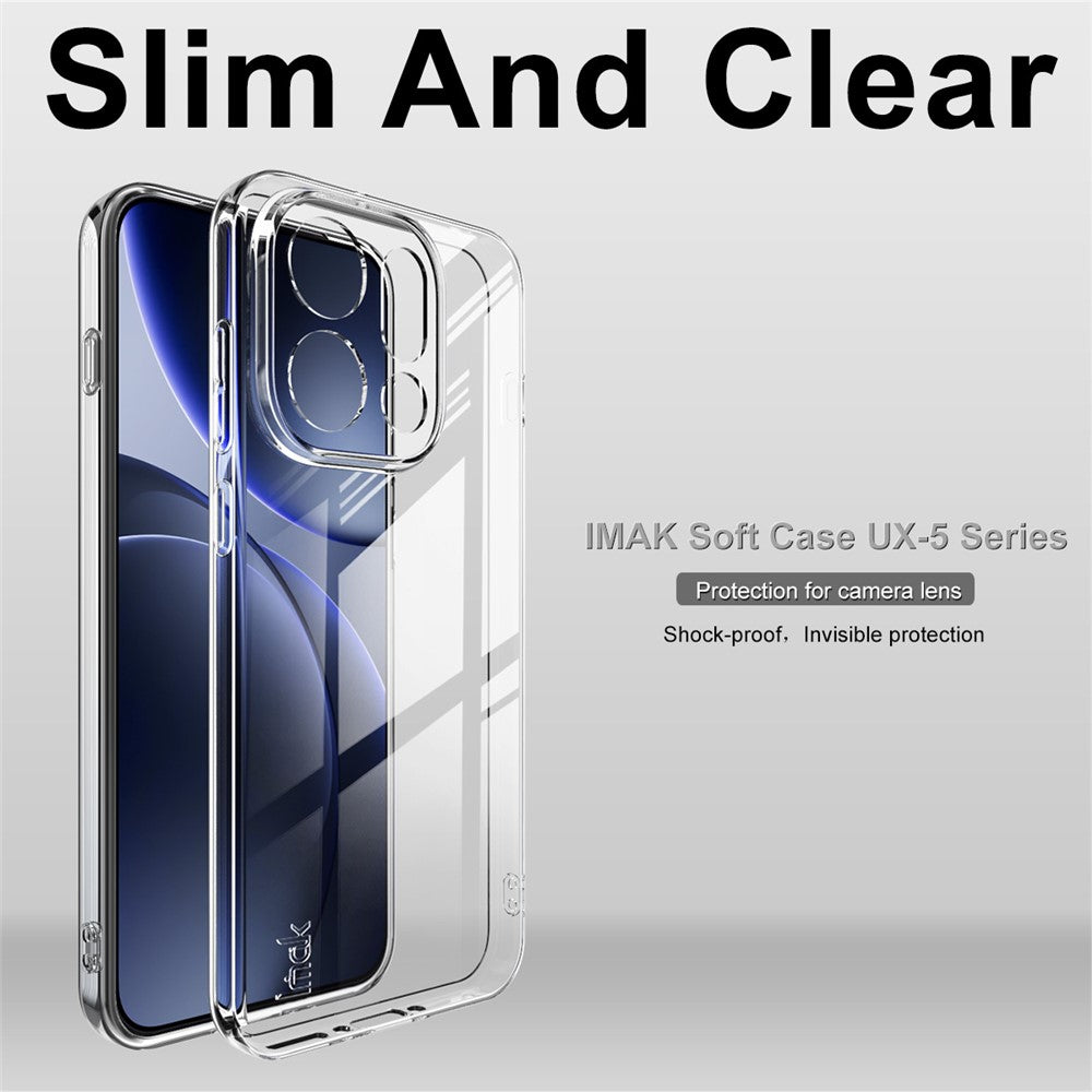 IMAK UX-5-serien för Oppo Find X9s 5G / Find X9 5G genomskinligt TPU-mobilskal skyddande mobilfodral