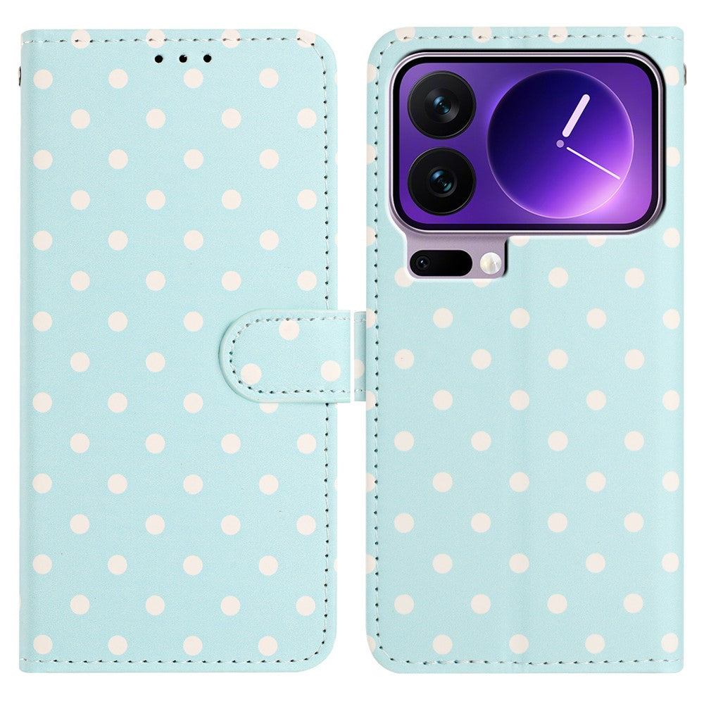 For Xiaomi 17 Pro Max Leather Case Polka Dot Pattern Wallet Stand Folio Phone Cover