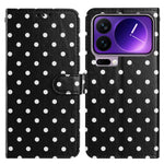 For Xiaomi 17 Pro Leather Case Polka Dot Pattern Wallet Stand Folio Phone Cover