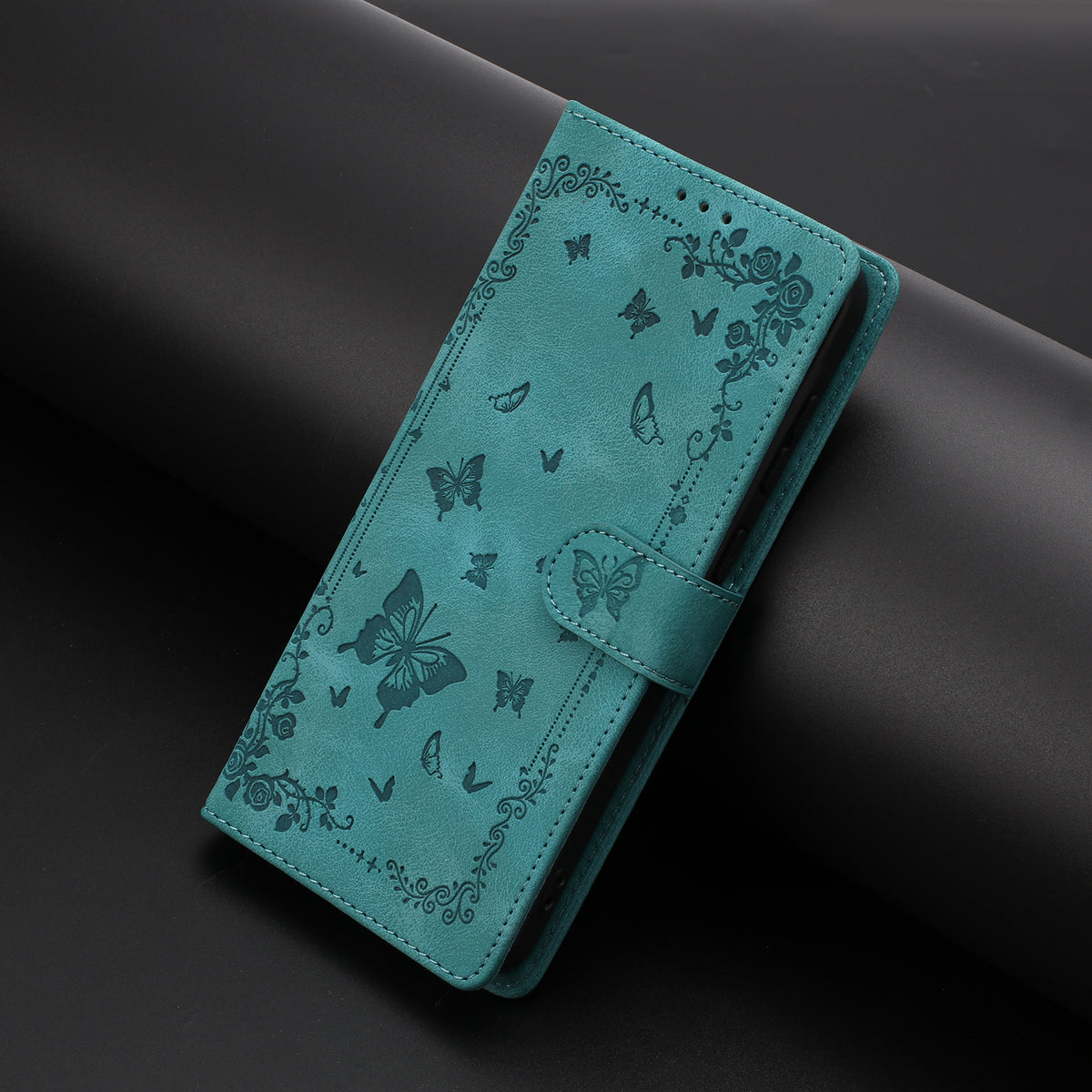 For Xiaomi 17 Case Garden Imprinted PU Leather Wallet Phone Cover with Wrist Strap