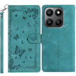 For Xiaomi 17 Case Garden Imprinted PU Leather Wallet Phone Cover with Wrist Strap