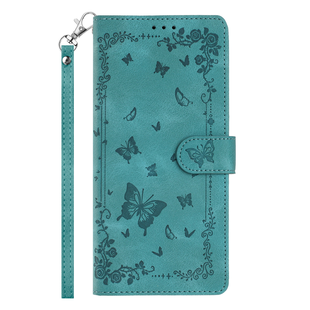 For Xiaomi 17 Case Garden Imprinted PU Leather Wallet Phone Cover with Wrist Strap