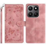 For Xiaomi 17 Case Garden Imprinted PU Leather Wallet Phone Cover with Wrist Strap