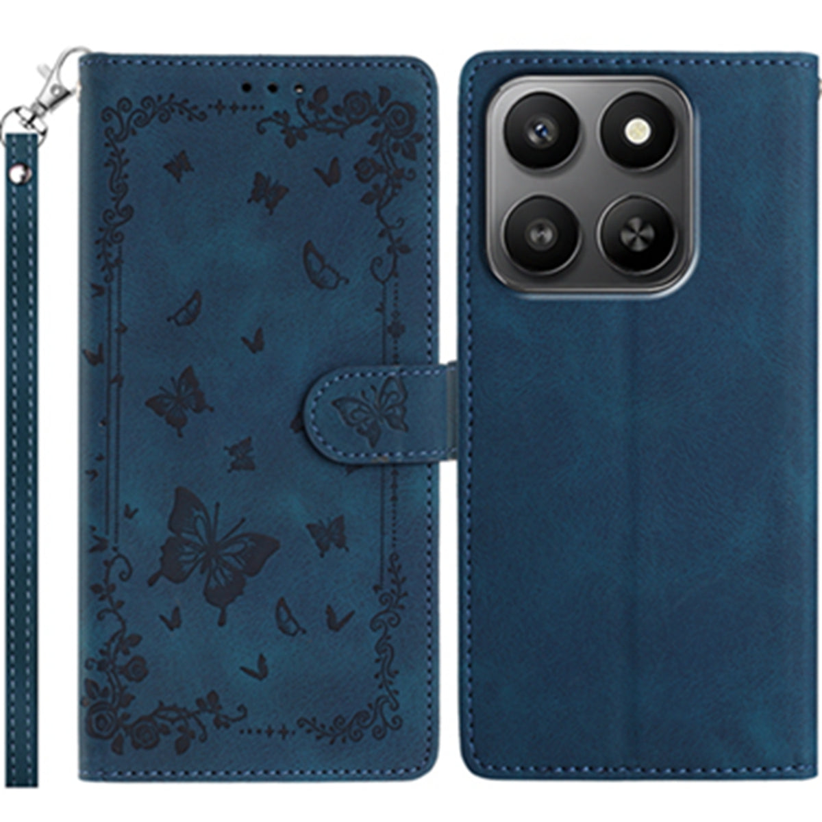For Xiaomi 17 Case Garden Imprinted PU Leather Wallet Phone Cover with Wrist Strap