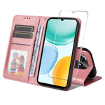 ENKAY HAT PRINCE For Honor X5c Plus 4G PU læder pung etui Telefon stativ cover med hærdet glas