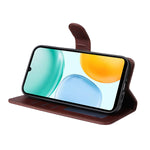 ENKAY HAT PRINCE For Honor X5c Plus 4G PU læder pung etui Telefon stativ cover med hærdet glas