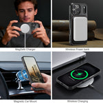 JEEHOOD J10 For iPhone 17 Pro Case with Detachable Card Holder Kickstand Compatible with MagSafe Leather Back Phone Cover
