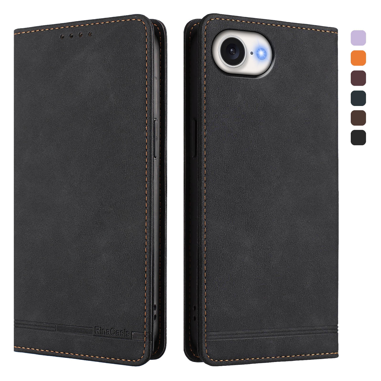 Til iPhone 17e / 16e cover RINACASIS RC23 RFID-blokerende pung stander PU læder telefoncover