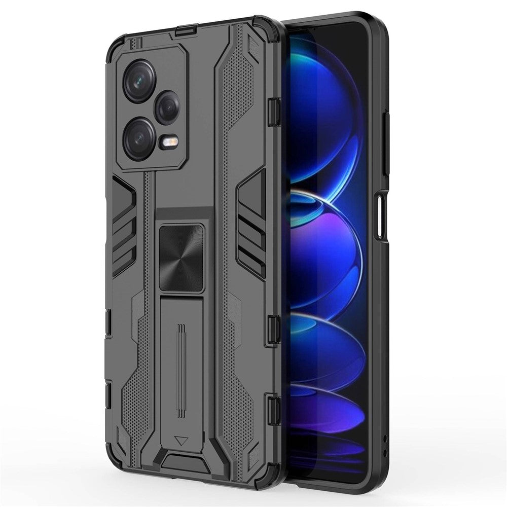 For Xiaomi Redmi Note 12 Pro 5G Hybrid Soft TPU Hard PC Non-slip Protective Case Kickstand Anti-Scratch Phone Cover